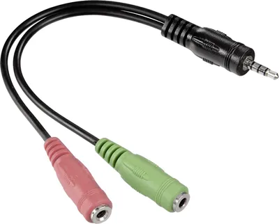 Produktbild von Hama 0.1v 3.5mm jack M/F, 3.5mm, Männlich, 3.5mm, Weiblich, 0,1 m, Schwarz