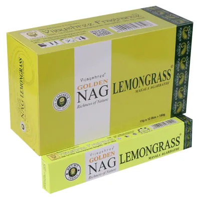Produktbild von Vijayshree Räucherstäbchen "Golden Nag Lemongrass" 15gr.