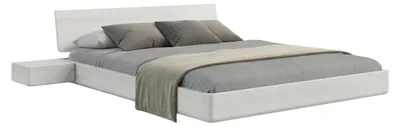 Produktbild von Schwebebett aus massivem Buchenholz Visby LENA mit Nachttischen, 200x200 cm, Farbe Weiß