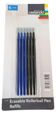 Produktbild von CRELANDO Radierbare Stifte-Minen 6 Stück Blau, Schwarz