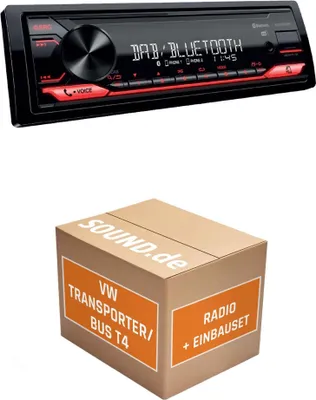 Produktbild von Autoradio Einbaupaket JVC KD-X282DBT passend für VW T4 | Bluetooth: Telefonieren & Audiostreaming