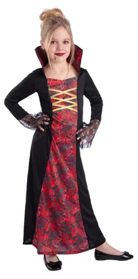 Productafbeelding van Smiffys - Vampierkostuum voor meisjes, model SM3781 (maat 146-152) (in verschillende kleuren)