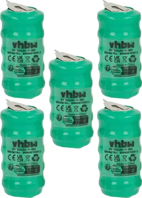 Produktbild von vhbw 5x NiMH Ersatz Knopfzellen-Akku Typ V80H 2-Pins 80mAh 6V kompatibel mit Modellbau-Akkus, Solar-Leuchten uvm.
