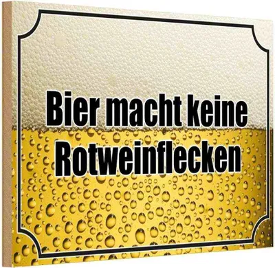 Produktbild von vianmo Holzschild 12x18 cm Bier keine Rotweinflecken Essen Trinken