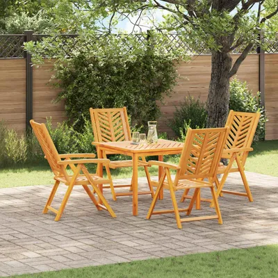 Zdjęcie produktu dla vidaXL Krzesło ogrodowe 4 szt. brązowe 57 x 72 x 109 cm lite drewno akacjowe
