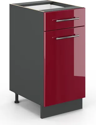 Produktbild von Küchenunterschrank Vicco Fame-Line Bordeaux Hochglanz 40 cm ohne Arbeitsplatte, Model 35552