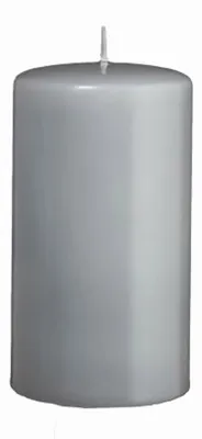 Produktbild von Flachkopf-Stumpenkerzen Silbergrau 300 x Ø 100 mm, 2 Stück