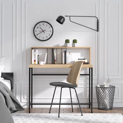Image de Skye Decor, Dustin- DustinELG, Couleur chêne,,Noir, tables basses, 60x100x104 cm, 100% panneau de particules mélaminé