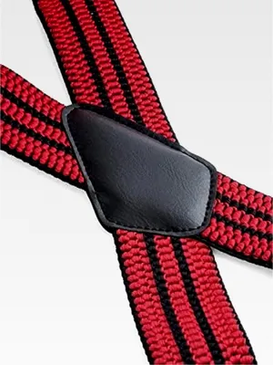 Produktbild von Hosenträger für Herren - Breite Träger und schwarze Metall-Clips, X-Form mit überkreuzten Trägern – 4 cm