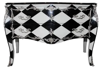 Immagine prodotto di Casa Padrino Cassettiera barocca a scacchiera 130cm effetto antico