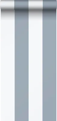 Zdjęcie produktu dla Sanders & Sanders Tapeta paski szaro-niebieskimIbiałym 53 cm x 10.05 m