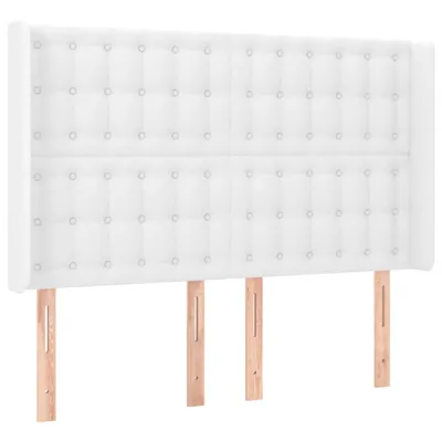 Imagen del producto de vidaXL Cabecero con orejas, color blanco, 147x16x118/128 cm, fabricado en cuero sintético