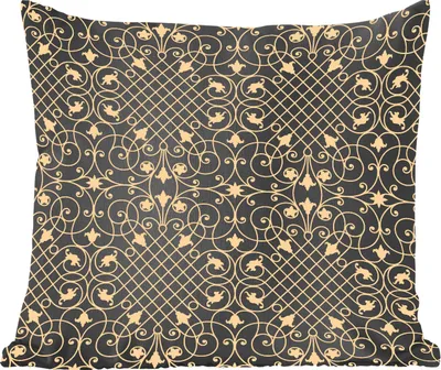 Produktbild von MuchoWow® Zierkissen Sofakissen Wohnzimmer Dekokissen 60x60 cm Muster - Abstrakt - Gold - Jahre 20s - Sitzfläche - Foto Polster