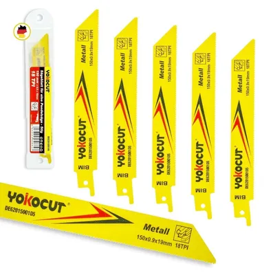 Immagine prodotto di Lame per seghetto alternativo per metallo, 150 mm, 18 denti per pollice, acciaio M42, set da 5 pezzi