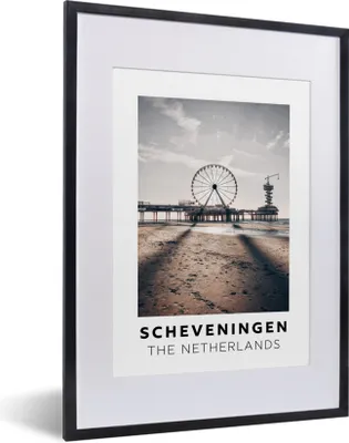 Produktbild von MuchoWow® Gerahmtes Poster Niederlande - Scheveningen - Reuzenrad 30x40 cm - Poster mit Schwarzem Bilderrahmen Wandposter Rahmen Foto Bilder - Wandposter Schlafzimmer