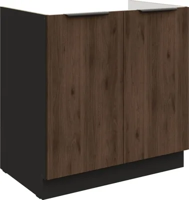 Produktbild von Küchen Spülenunterschrank 80 cm Küche MONZA Okapi Nußbaum Küchenzeile