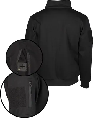 Image de Mil-Tec Tactical Sweatshirt mit Zipper schwarz : XXL