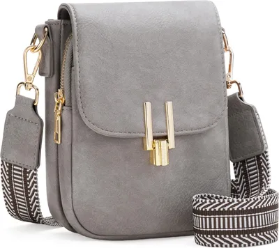 Image de INF Sac Téléphone Bandoulière FemmePolyuréthaneSouple avec Large Bandoulière Gris