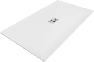Produktbild von Mexen Hugo Rechteckduschtasse SMC 180 x 100 cm, weiß, Edelstahlabdeckung - 42101018-X