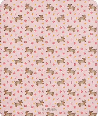 Produktbild von Mr. & Mrs. Panda Tagesdecke Hund Dackel 130 x 155 cm - Rosa - Geschenk, Hunde, Sprüche, Kuscheldecke, Heimdecke, Decke, Herz, Plaid, Wärmedecke