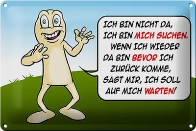 Produktbild von Blechschild Spruch 30x20cm Bin nicht da bin mich suchen