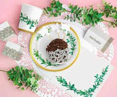 Obrázok produktu pre Boho Celebrate White Leaves Becher 250ml 6 Stk.
