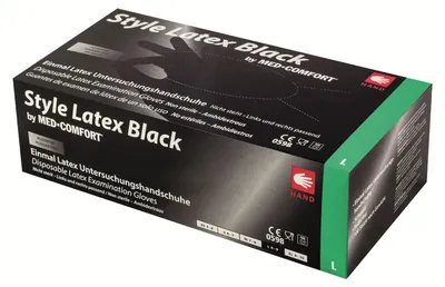 Image de Black Ninja, gants jetables en latex d'Ampri, non poudrés, taille S
