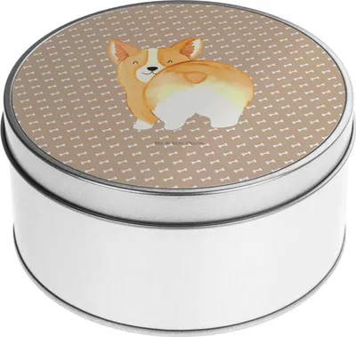 Produktbild von Mr. & Mrs. Panda Metalldose Corgi Po - Hundeglück - Geschenk, Hund, Dose, Kaffeedose, Vorratsdosen, Vorratsdose, Corgie, Keksdose, Spruch, Blechbüchse