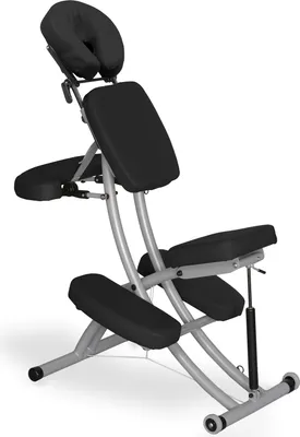 Produktbild von Habys Prestige Klappbarer Massagestuhl mit Rädern | Behandlungsstuhl, Mobil, Tragbar, Klappbar | Sitzfläche-Schwarz