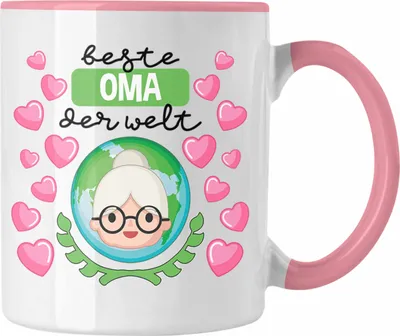Produktbild von Trendation - Für Die Beste Oma Der Welt Tasse Geschenk Geschenkidee Von Enkel Enkelin (Rosa)