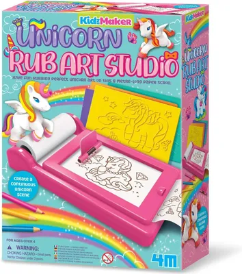 Productafbeelding van Eenhoorn Rub Art Studio, Kunst en Ambachtskit om de perfecte eenhoornkunst te creëren, 8 meter lange papierrol