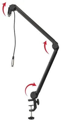 Produktbild von Drehbare Mikrofonboomstandarde - Tischständer - Geräuschreduzierend - Inkl. XLR-Kabel