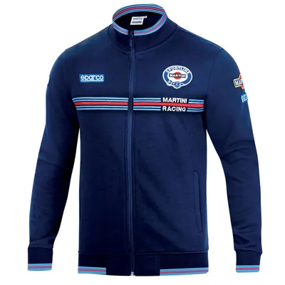Produktbild von Sparco 01278MRBM Arbeits-Sweatshirt mit durchgehendem Reißverschluss, Martini Racing, Blau, L