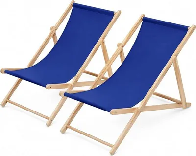 Imagen del producto de Silla reclinable plegable de madera – Silla de playa y jardín con respaldo ajustable, con capacidad de carga de hasta 120 kg, ideal para jardín, balcón y terraza (azul oscuro, juego de 2 unidades)