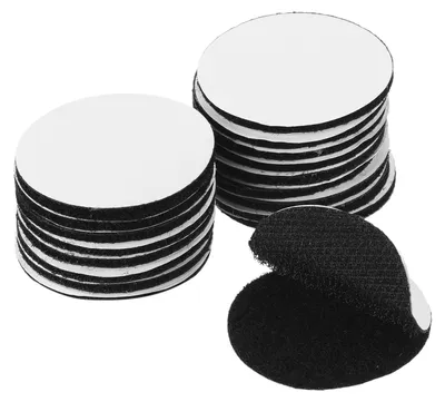 Haken- und Ösenband, 16 Paar, rund, 4 cm, schwarz, selbstklebend