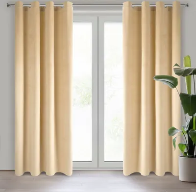 Obrázek produktu pro Záclona PIERRE světle hnědá caffe 140x250 cm závěs s očky