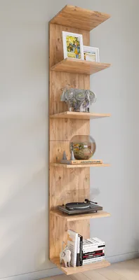 Produktbild von VCM Holzregal hängend | platzsparendes Regal | Maße: H. 180 x B. 35 x T. 30 cm | Elegantes Regal hängend | Aufbewahrungsregal | Bücherregal | Wandboard - Lazas