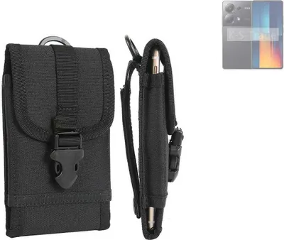 Produktbild von K-S-Trade Holster Handy Hülle kompatibel mit POCO M6 Pro 4G Holster Handytasche Gürtel Tasche Schutz Hülle Robust Outdoor schwarz