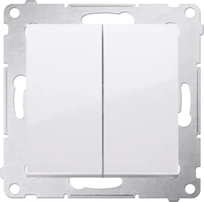 Image de Interrupteur Double Pour Cage D'escalier Sans Pictogramme (Module) 10Ax 250V, Bornes À Vis, Blanc Dw6/2.01/X/11
