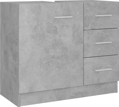 Produktbild von vidaXL Waschbeckenunterschrank Betongrau 63x30x54 cm Holzwerkstoff