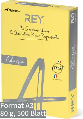 Produktbild von Kopier-Offset A3 KP380 REYAdagio 80g limonengelb Pckg. a 500 Blatt
