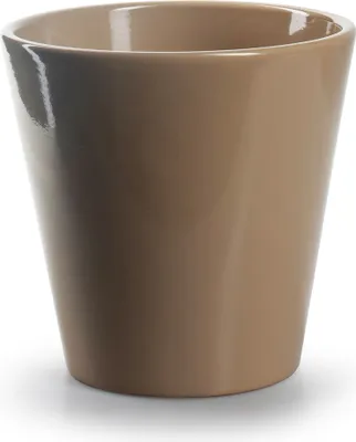 Produktbild von Blumenübertopf "Isadora" aus Keramik Übertopf - Ø 16 cm / H 15 cm - Taupe konisch - Übertopf – Blumenübertopf rund Keramik