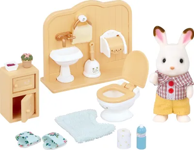 Produktbild von Actionfiguren Sylvanian Families Chocolate Rabbit and Toilet Set