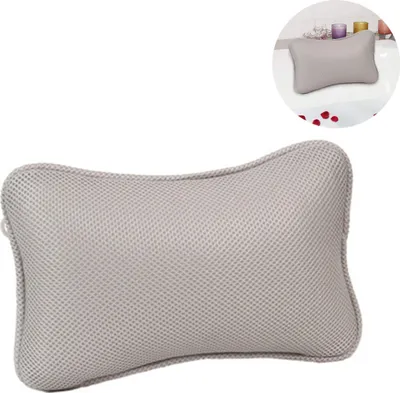 Produktbild von Badewannenkissen mit 2 Saugnäpfen Nackenkissen aus Polyester Schnelles Trocknen Einfache Reinigung - Komfort Badekissen