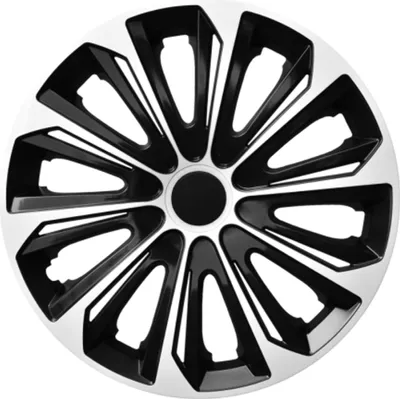 Produktbild von NRM Strong Duocolour 15" Zoll Radzierblenden Radkappen Set 4 Stück Schwarz / weiß