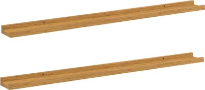 Immagine prodotto di vidaXL Mensole da parete, 2 pezzi, beige, 100 x 9 x 3 cm, materiale composito di legno