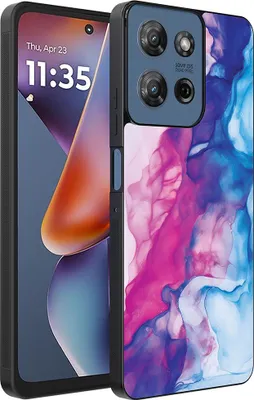 Produktbild von Smartphonica Telefon Fall geeignet für Motorola Moto G 2025 mit rosa blau Marmor Print - TPU Backcover Fall Rose blau Marmor Design