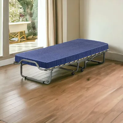 Image de Antonietto - Lit pliant, bleu, Matelas inclus Fabriqué en Italie