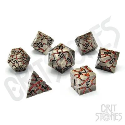 Produktbild von Glassstaff - Pyroclasmic Metal RPG Dice Set - CritStones Dice