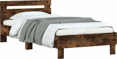 Produktbild von vidaXL Bettgestell mit Kopfteil Räuchereiche 100x200 cm Holzwerkstoff